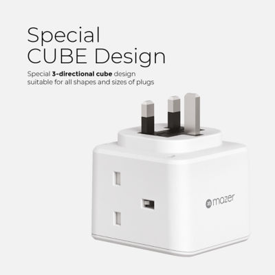 Mazer Home Cube 20W UK Power Extension Cube - M-HOME-CUBE20UK 6