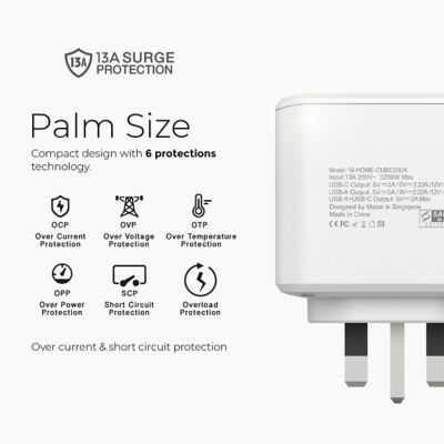 Mazer Home Cube 20W UK Power Extension Cube - M-HOME-CUBE20UK 7