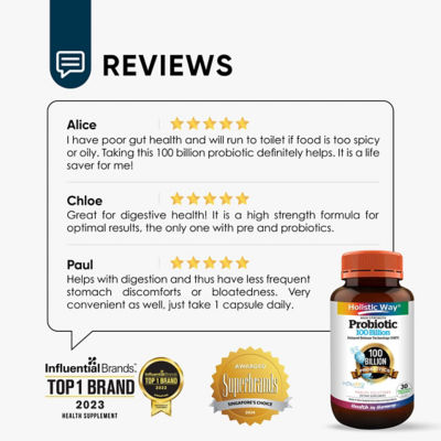 Holistic Way [两瓶装] Holistic Way 高效活性益生菌 1000亿 — 素食 (每瓶 30 粒素胶囊) 7