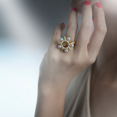 Pearly Lustre Asian Civilisations Museum Freshwater Pearl Ring WR00118 | New Yorker Collection 5