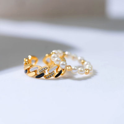 Pearly Lustre New Yorker Freshwater Pearl Duo Ring WR00150 | Mix&Match 3