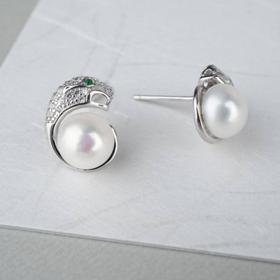 Pearly Lustre Leopard Freshwater Pearl Earrings WE00084 | RAINFOREST 4