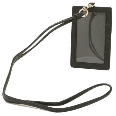 Coach ID Lanyard In Crossgrain leather Black 57311 3