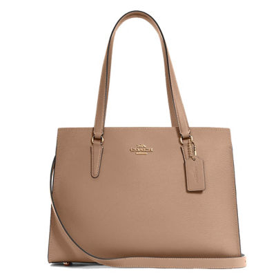 Tory Burch Women's Dusty Almond Brown Kira Chevron Leather Tassel Shoulder  Bag Handbag: Handbags