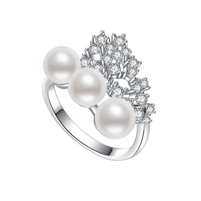 Pearly Lustre New Yorker Freshwater Pearl Ring WR00126 | Wedding Series 1
