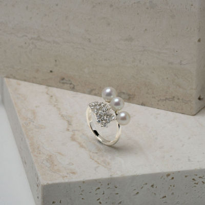 Pearly Lustre New Yorker Freshwater Pearl Ring WR00126 | Wedding Series 3