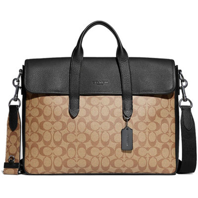 Buy Coach Sullivan Portfolio Brief In Signature Canvas Khaki/Black