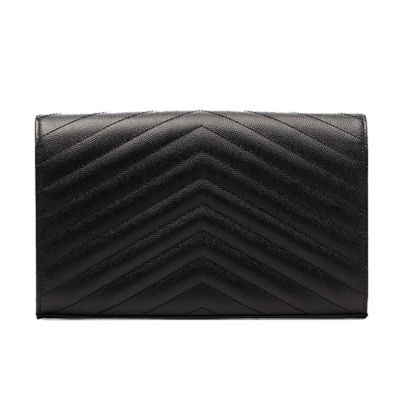 Ysl all black discount wallet