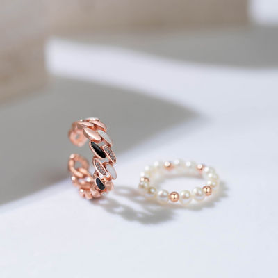 Pearly Lustre New Yorker Freshwater Pearl Duo Ring WR00103 | Mix&Match 3
