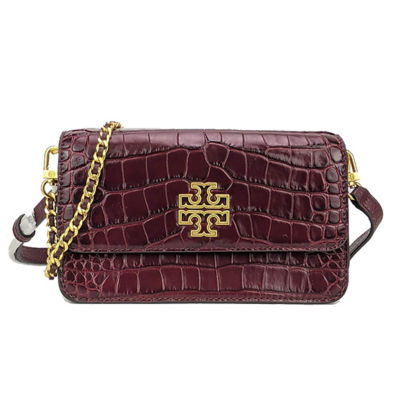 Tory Burch Britten Crossbody Black in Leather with Gold-tone - US