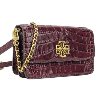 Tory Burch Britten Crossbody Black in Leather with Gold-tone - US