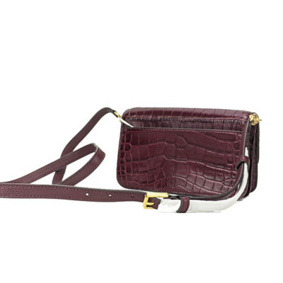 Tory burch carson croc online embossed leather crossbody bag