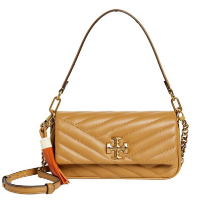 Tory Burch Kira chevron quilted flap crossbody commuter messenger