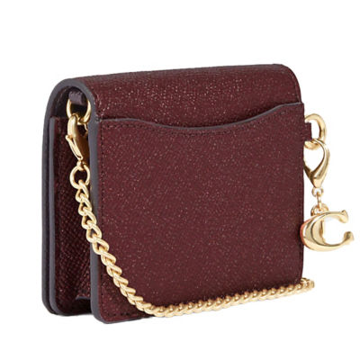 Buy Coach Boxed Mini Wallet On A Chain Black Cherry Cf469 2023 Online