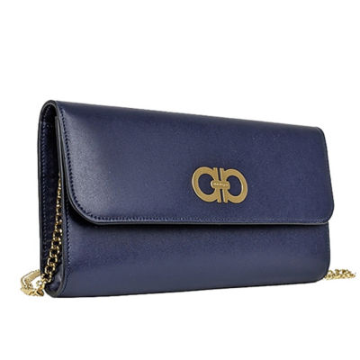 Buy Salvatore Ferragamo Grained Calf Chain Crossbody Bag Clutch