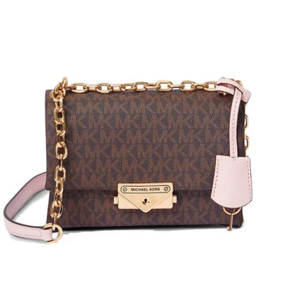 Buy Michael Kors Cece Small Logo Shoulder Bag Brown Powder Blush ...