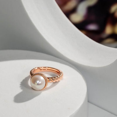 Pearly Lustre Asian Civilisations Museum Freshwater Pearl Ring WR00097 | New Yorker Collection 4
