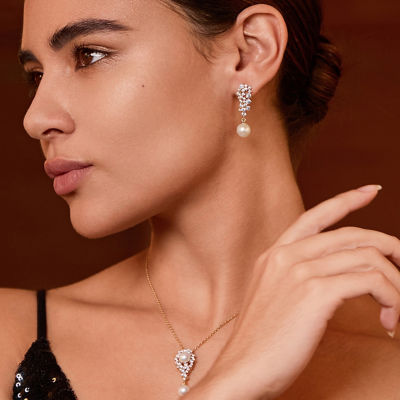 Pearly Lustre New Yorker Freshwater Pearl Earrings WE00346 | Wedding Series 4