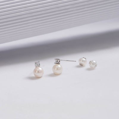 Pearly Lustre Elegant Freshwater Round Pearl Earrings WE00412 3