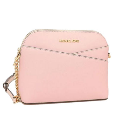 Michael Kors 35F1Gtvc6T Jet Set Travel Dome Crossbody Bag Leather Powder  Blush