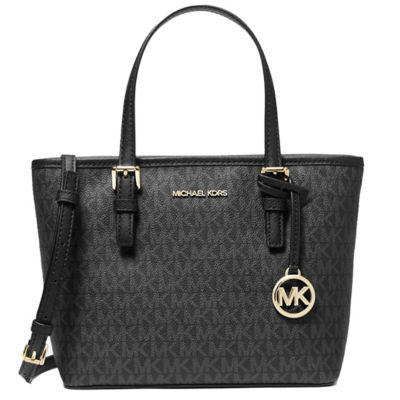 Buy Michael Kors Jet Set Travel Extra Small Convertible Tote In Signature Canvas Black 35T9GTVT0B Online in Singapore iShopChangi