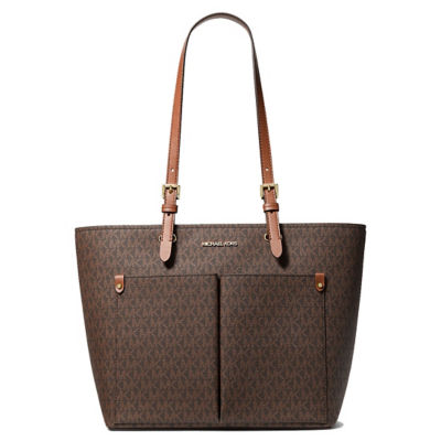 Buy Michael Kors Jet Set Medium Logo Pocket Tote Bag Brown 35F3GTVT3B Online in Singapore iShopChangi