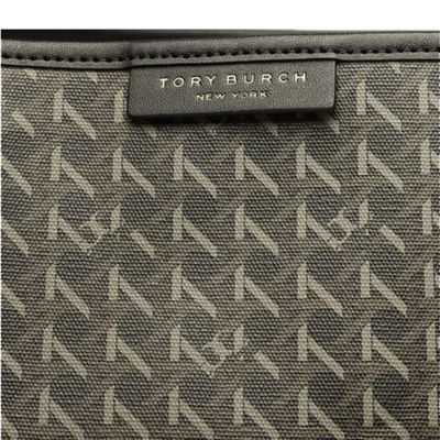Tory Burch 145634 COATED CANVAS ZIP TOTE Bag Grey