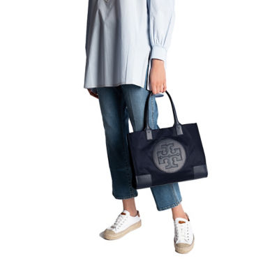 Tory burch navy tote bag hot sale