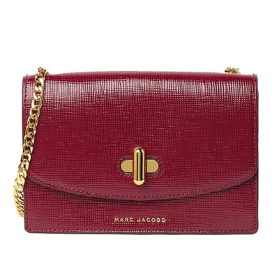 Marc Jacobs The Turnlock Leather Crossbody Bag Syrah M0016669