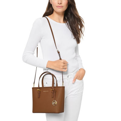 Jet Set Travel Extra-Small Saffiano Leather Top-Zip Tote Bag