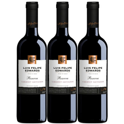 LUIS FELIPE EDWARDS [BUNDLE of 3] LUIS FELIPE EDWARDS RESERVA CABERNET SAUVIGNON 2019 750ML 1