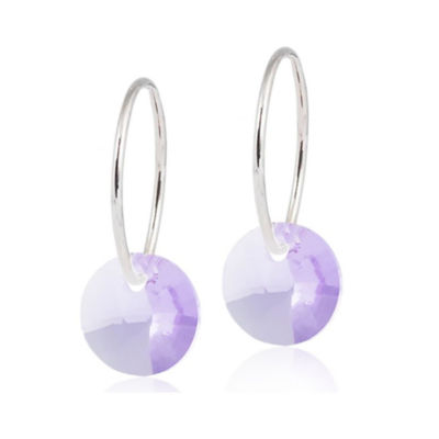 Blomdahl Hypoallergenic Jewellery Natural Titanium Round Earring 8mm Violet 1