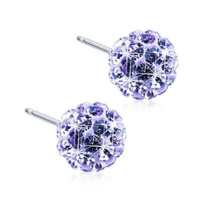 Buy Natural Titanium Crystal Ball Earring 6mm Violet Online in