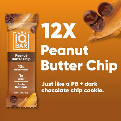 IQBar Plant Protein Bar - Peanut Butter Chip (12 x 45g) 3