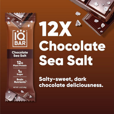 IQBar Plant Protein Bar - Chocolate Sea Salt (12 x 45g) 3
