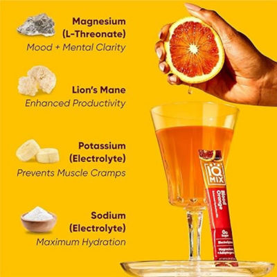 IQBar IQMix Sugar Free Electrolytes Powder Packets - Blood Orange 20 sticks 5