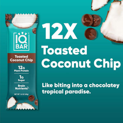 IQBar Plant Protein Bar - Toasted Coconut Chip (12 x 45g) 3
