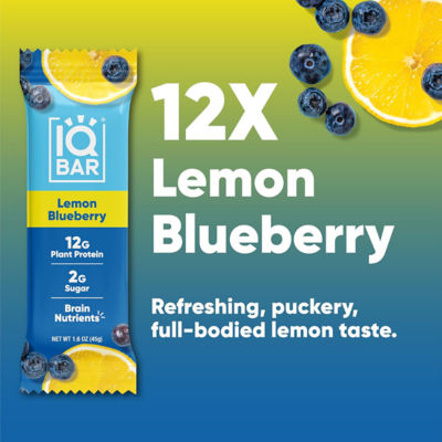 IQBar Plant Protein Bar - Lemon Blueberry (12 x 45g) 3