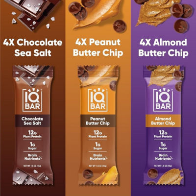IQBar Plant Protein Bar - Chocolate Lovers Variety Pack (12 x 45g) 3