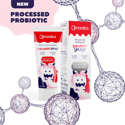 Nordics [Bundle of 2] Nordics Kids Natural Toothpaste Strawberry Splash Probiotic 50ml 3