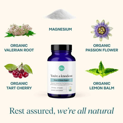 Ora Organic Sleep & Stress Support Capsules (You're A Knockout) 60 Capsules 3