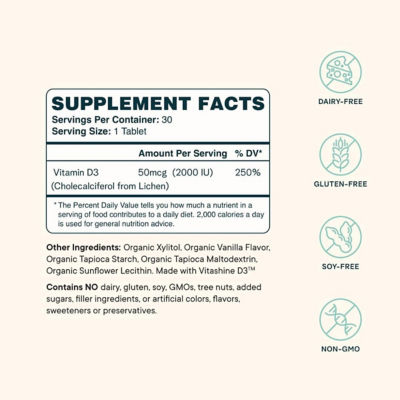 Ora Organic Plant-based Vitamin D3 (Sol Food) 30 Tablets 3