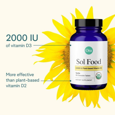 Ora Organic Plant-based Vitamin D3 (Sol Food) 30 Tablets 4