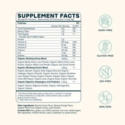 Ora Organic Superfood Greens Powder (Easy Being Green) 240g 5