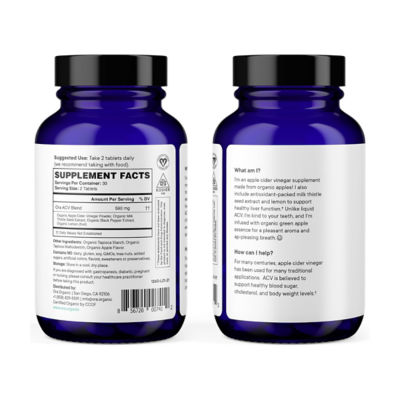 Ora Organic Apple Cider Vinegar (Appley Ever After) 60 Tablets 7