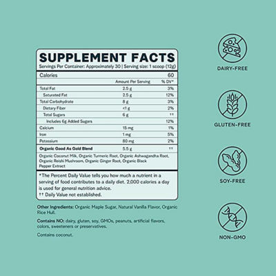 Ora Organic Turmeric Golden Milk Powder (Good As Gold) 365g 4
