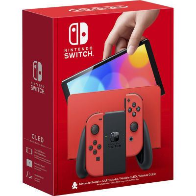 Nintendo Switch OLED 游戏机：马里奥红色版| iShopChangi