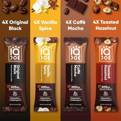 IQBar IQJoe Instant Coffee Packets with Adaptogens & Magtein® 16 Sticks 3