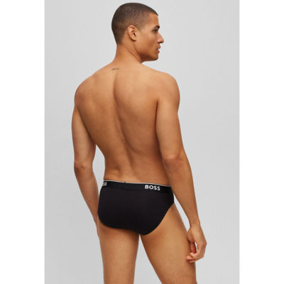 BOSS Three-pack of stretch-cotton briefs with logo waistbands 5