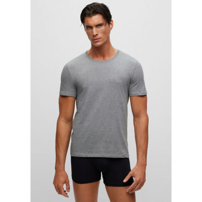 BOSS Three-pack of logo-embroidered T-shirts in cotton 2